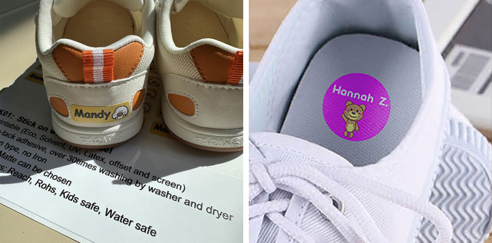 stick on clothing labels prilepte na štítky na odevy