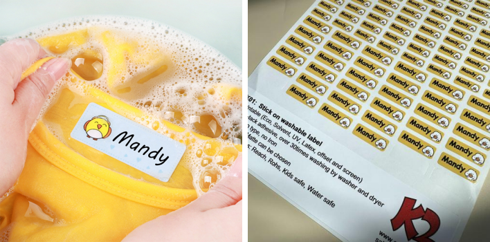 prilepte na štítky na odevy